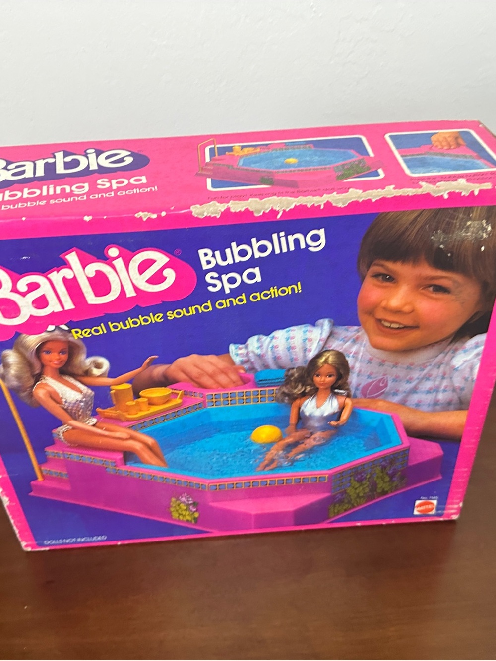 Mattel Barbie Bubbling Spa Pool Pink Blue Real Bubble Sound Action Accessories